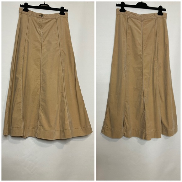 Vintage Soft Surroundings Tan Corduroy Maxi Skirt Size 10 - Picture 2 of 3